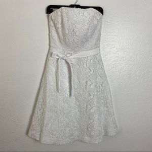 Lilly Pulitzer Siena Dress White Lace Strapless 0 NWT